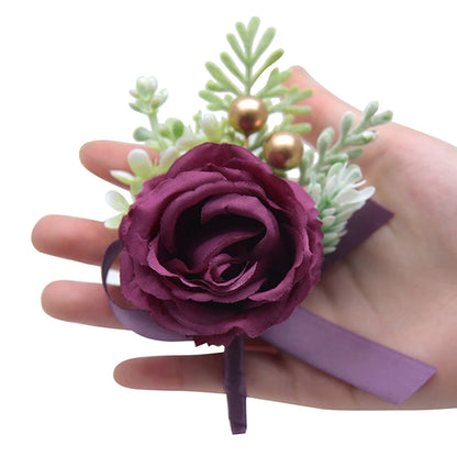Mori Style Fresh Artificial Rose Groomsman and Bridesmaid Corsage Bridegroom Bride Wedding Wedding and Wedding Celebration Supplies Placket Flower Good Vibrations