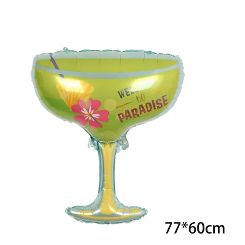 Adult Birthday Arrangement Champagne Bottle Wine Glass Shape Aluminum Film Balloon Wedding Party New Year Decoration Photo Props Good Vibrations