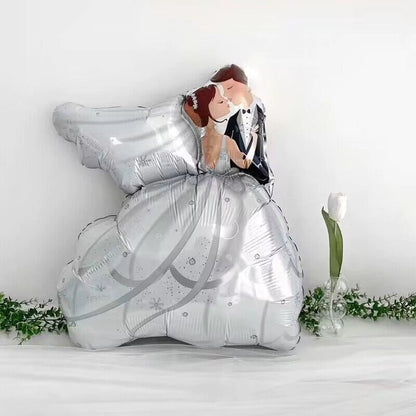 Wedding Decoration Cartoon Bridegroom Bride Aluminum Balloon Confession Confession Wedding Room Layout Valentine's Day Decoration Balloon Good Vibrations