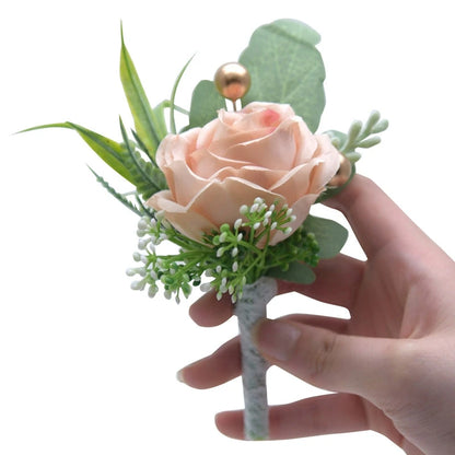 Mori Style Fresh Artificial Rose Groomsman and Bridesmaid Corsage Bridegroom Bride Wedding Wedding and Wedding Celebration Supplies Placket Flower Good Vibrations