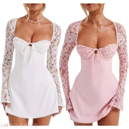 Sexy Top Slim Fit Tank Dress Sexy Lace Lace Silm Backless Dress Good Vibrations