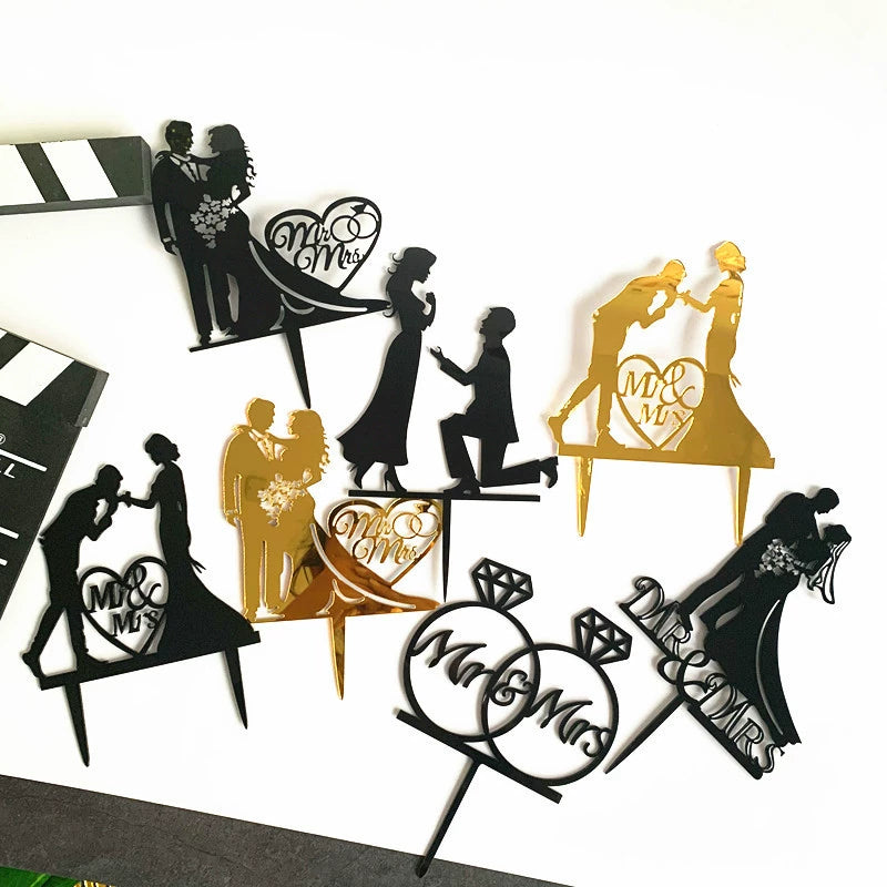 Valentine's Day Cake Plug-in Wedding Anniversary Wedding Proposal Acrylic Cake Insertion Dress up Card Baking Ornaments Good Vibrations