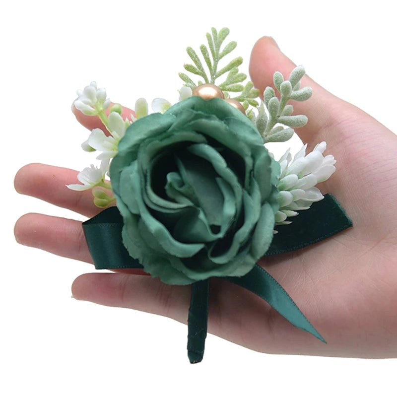 Mori Style Fresh Artificial Rose Groomsman and Bridesmaid Corsage Bridegroom Bride Wedding Wedding and Wedding Celebration Supplies Placket Flower Good Vibrations