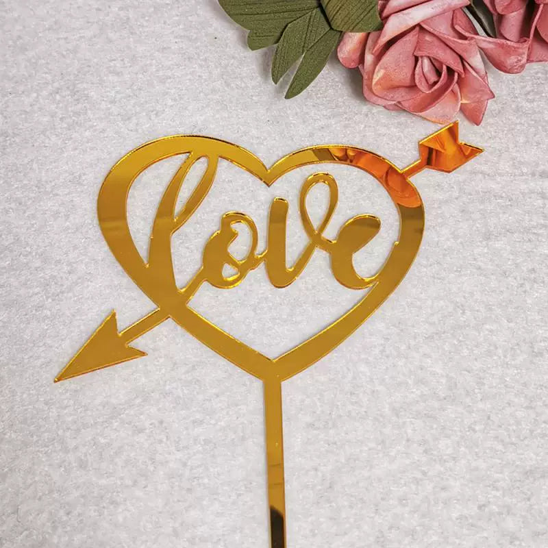 Valentine's Day Cake Plug-in Wedding Anniversary Wedding Proposal Acrylic Cake Insertion Dress up Card Baking Ornaments Good Vibrations