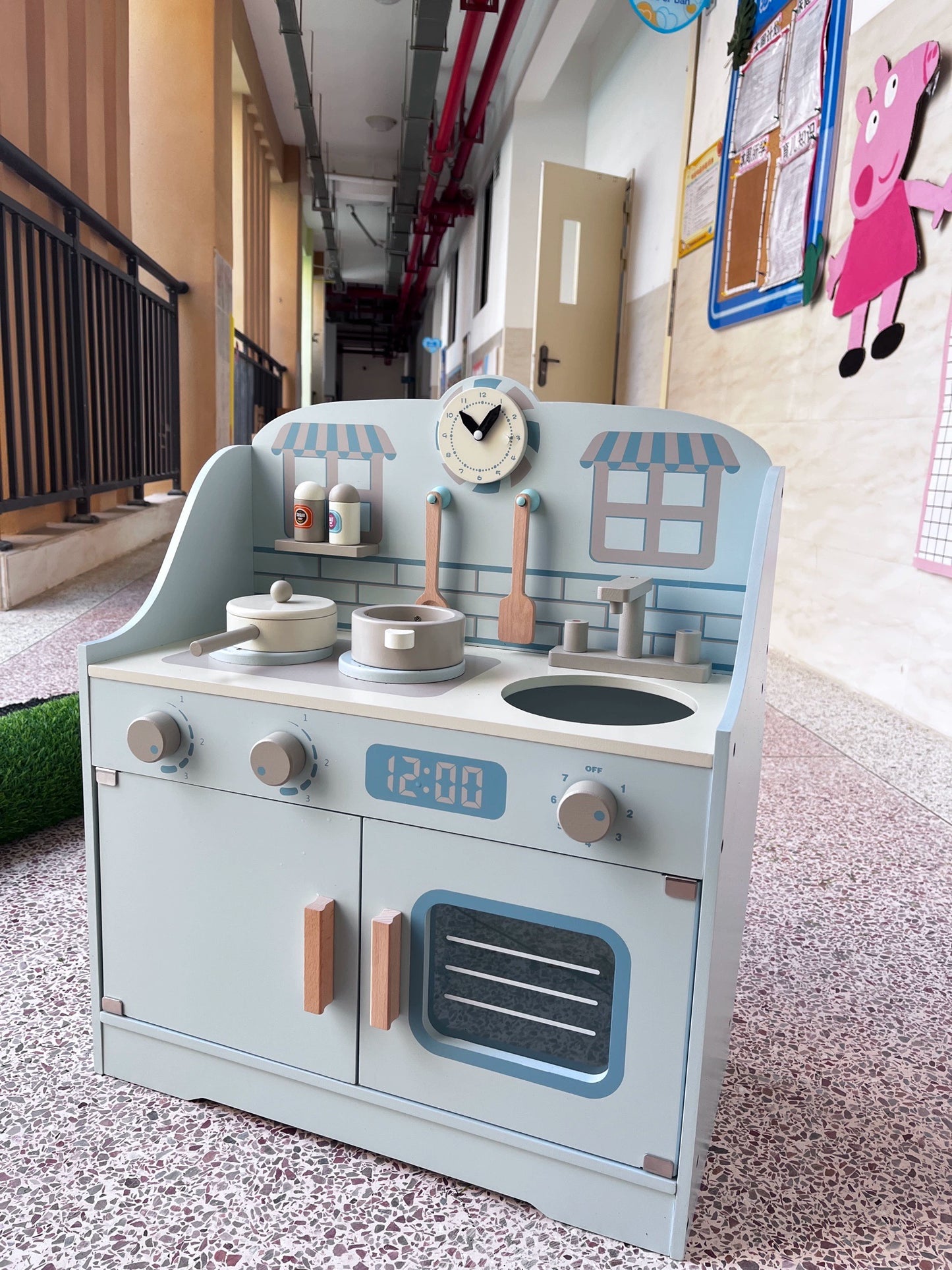 Kids Play House Refrigerator Wooden Children's Early Education Baby Girl Smart Water Wooden Kitchen Toys Suit Good Vibrations