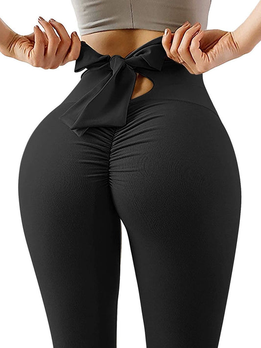 High Waistband Hip Lifting Yoga Pants High Waist Straps Hip Raise Slim Fit Yoga Pants Good Vibrations