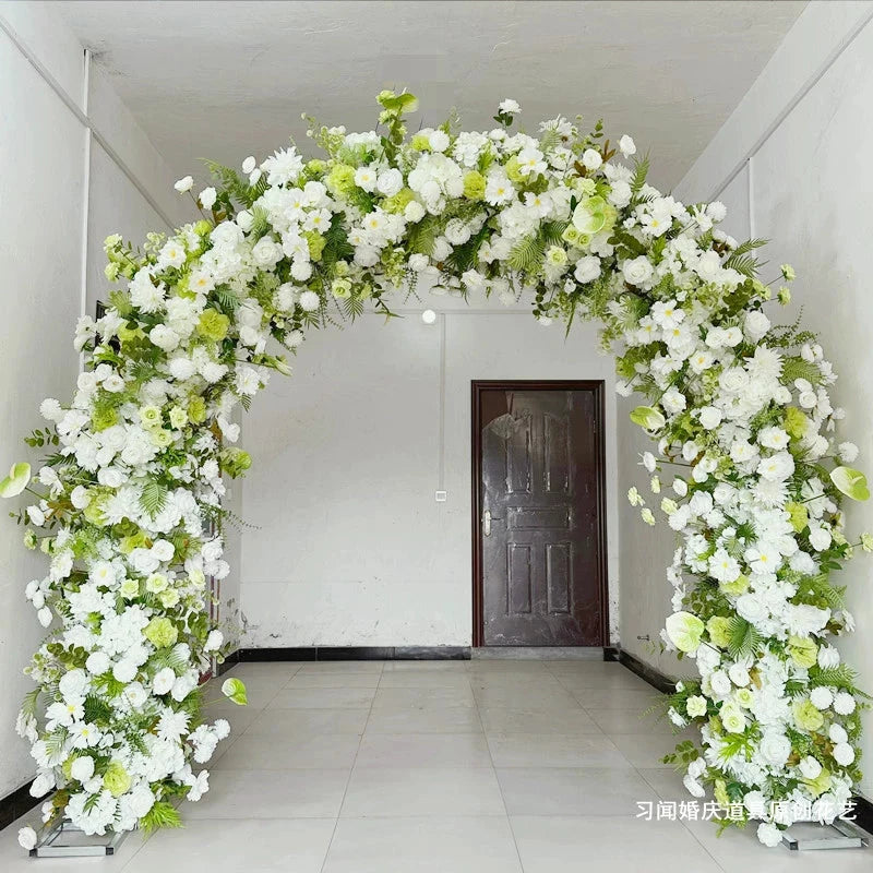 Double-Pole Iron Full Flower Arch Shelf Entrance Door Layout Semicircle Arch Wedding Scene Decoration Background Door Frame Good Vibrations