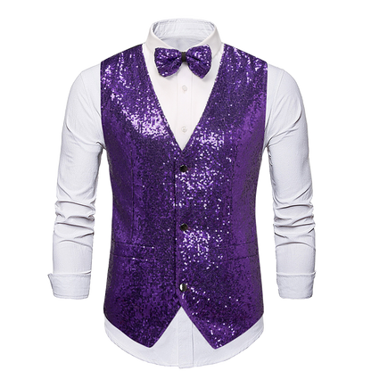 Bow Tie Sequined British Retro Vest Good Vibrations