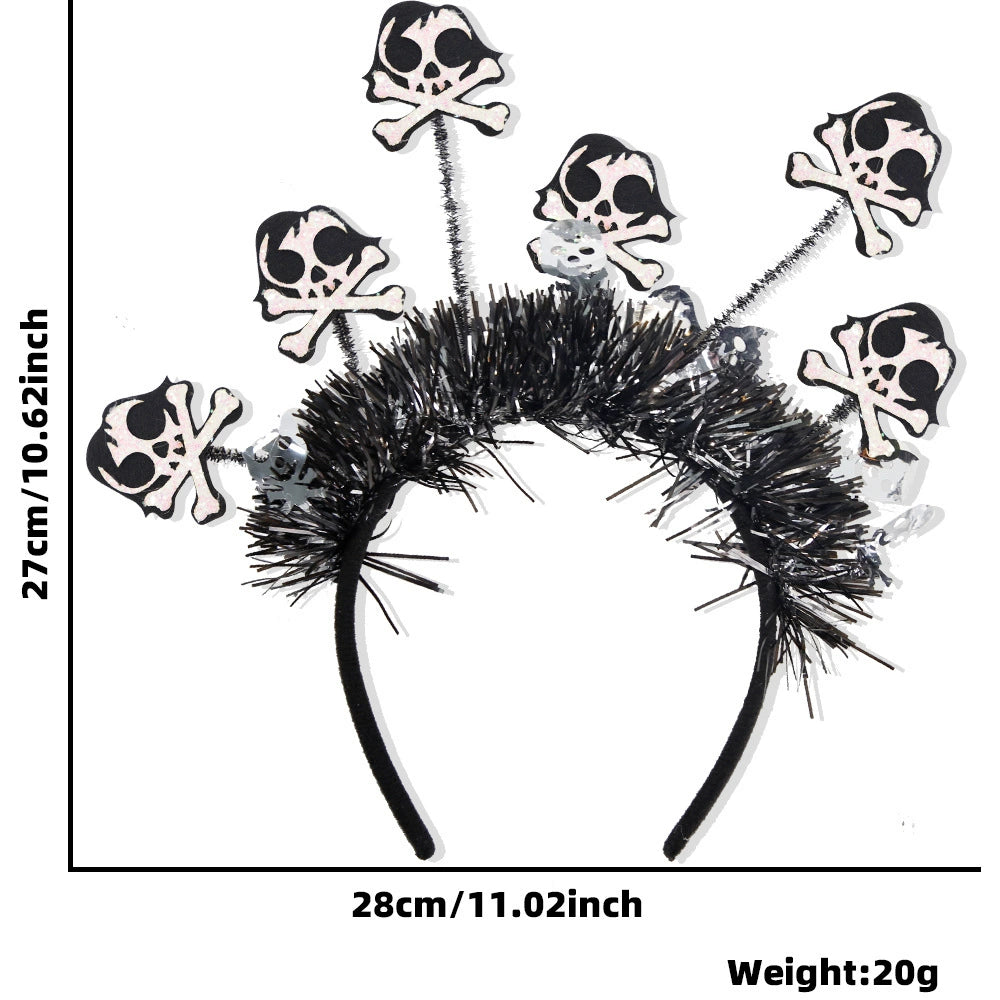 Halloween Headband Spider Web Pumpkin Skull Head Charm Good Vibrations