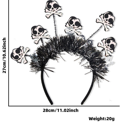 Halloween Headband Spider Web Pumpkin Skull Head Charm Good Vibrations
