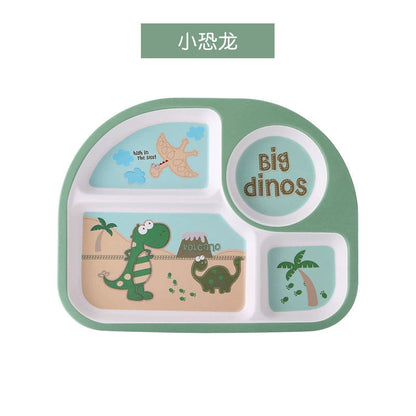 Creative Drop-Proof and Hot-Proof  Bamboo Fiber Baby & Kids Compartment Plate Good Vibrations