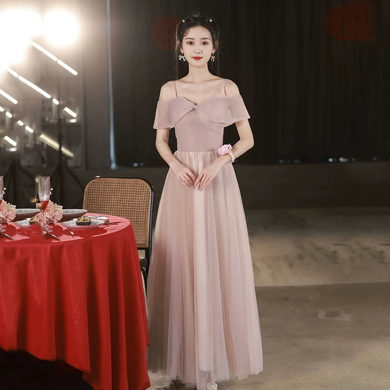 Pink Summer Fairy Long Bridesmaid Dress Good Vibrations