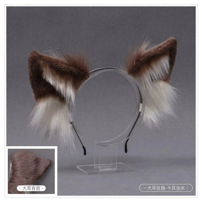 Stuffed Dog Ear Dog Tail Cosplay Accessories Handmade Headband