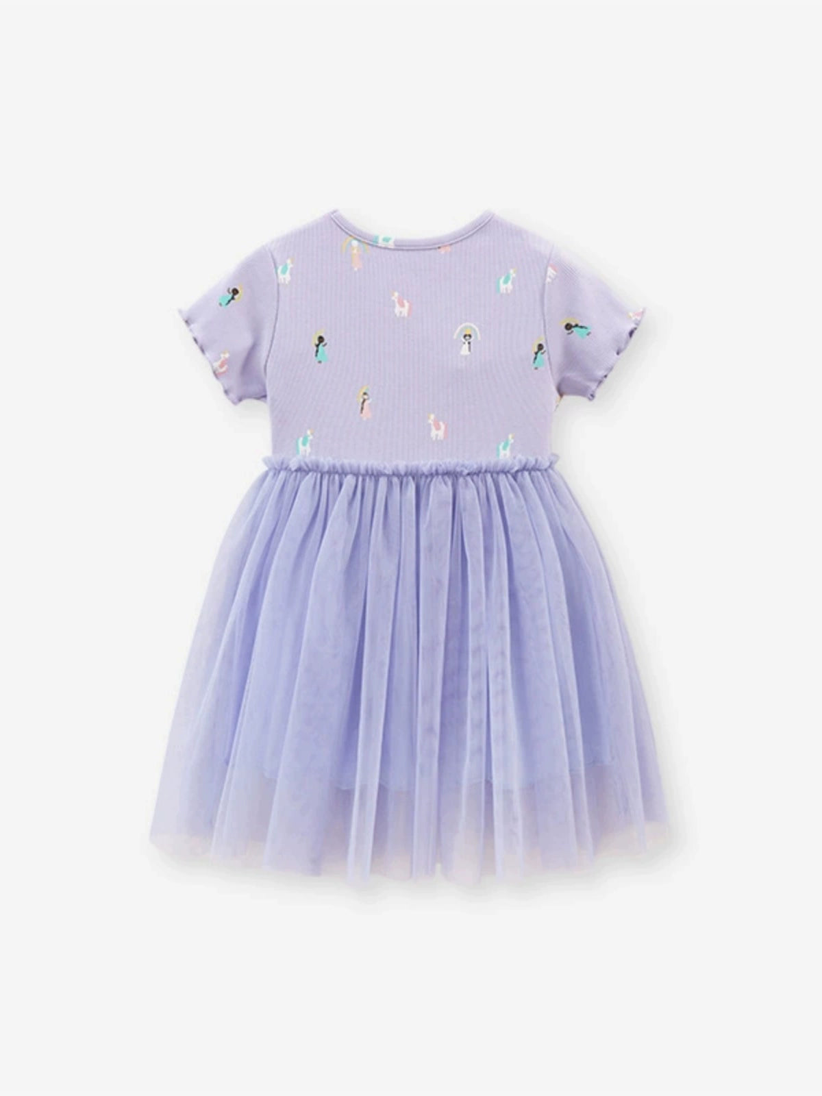Girl Short Sleeve Pure Cotton T-shirt Purple Fashionable Dress Good Vibrations