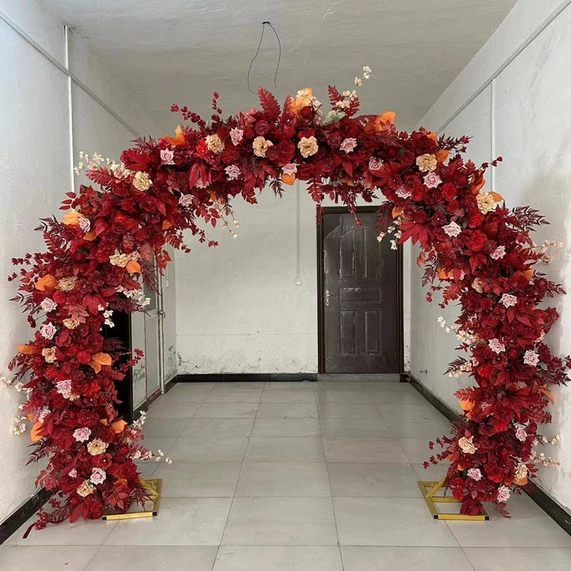 Double-Pole Iron Full Flower Arch Shelf Entrance Door Layout Semicircle Arch Wedding Scene Decoration Background Door Frame Good Vibrations
