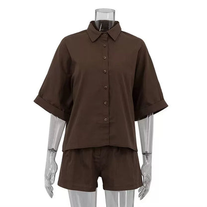 Fashion Style New Arrival Fashion All-Match Loose Shirt Shorts Suit Loose Shirt and Shorts Set Good Vibrations