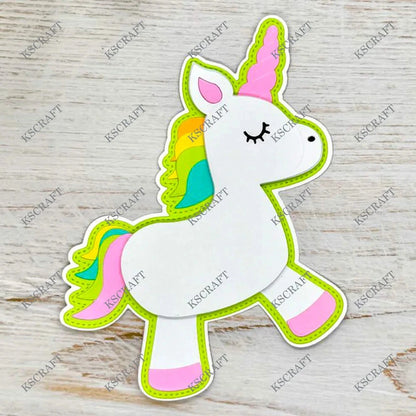 KSCRAFT Pinata Unicorn Mini Album Cutting Dies Stencils for DIY Scrapbooking Decorative Embossing DIY Paper Cards Good Vibrations