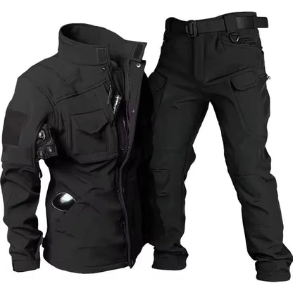 Waterproof Shark Skin Tactical Sets Mens Thicken Fleece New Soft Shell Combat Jackets+windproof Warm Cargo Pant 2 Piece Set Good Vibrations