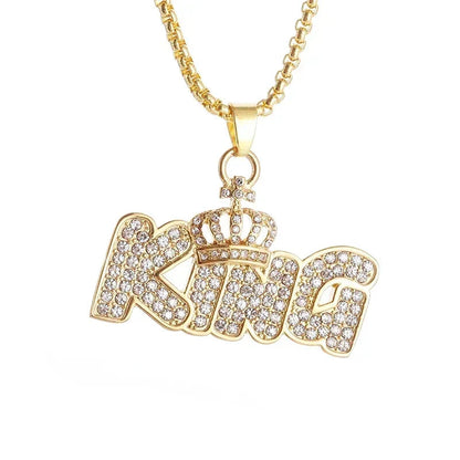 Hip Hop Ice Out Square Crystal S-A-V-A-G-E Letter Pendant Necklace for Men and Women Street One Last Party Trendy Jewelry Gift Good Vibrations
