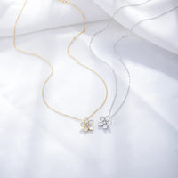 White Enamel Charm Flower Necklace Nice Gold Plated 925 Unique Design Necklace Jewelry Good Vibrations