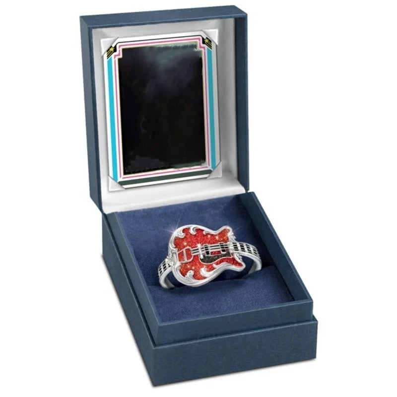 Party Banquet Ring for men Birthday Christmas  Exquisite Guitar Ring Creative Gothic Style Hip Hop Punkd Ring Good Vibrations
