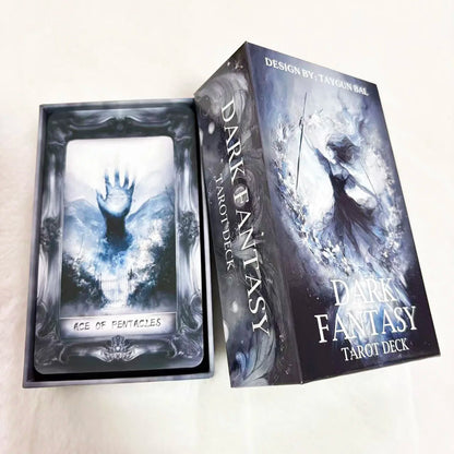 Dark Fantasy Tarot Deck, 78-Cards with Guidebook, Gothic-Style Taro Cards, Uncovering Hidden Truths, Fortune-telling Toy, 12x7cm Good Vibrations