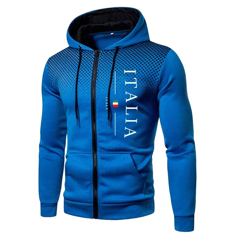 Autumn Winter Popular Men's Tracksuit Zipper Hoodie and Sweatpants Urban Casual Sporty Jogging Suit Male Daily Training Outfits Good Vibrations