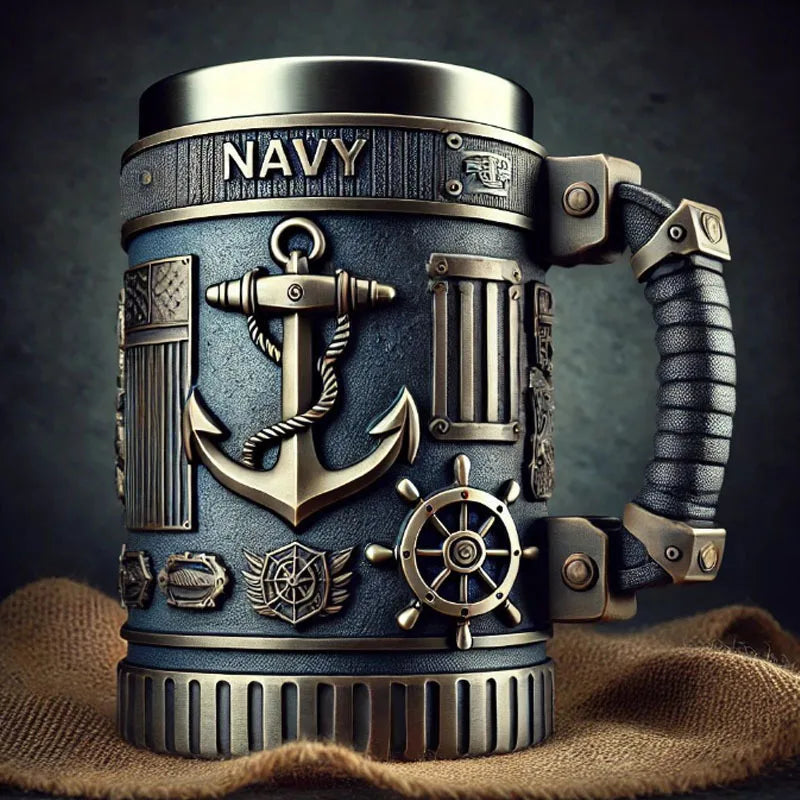 Military 3d Resin Mug, Thematic Coffee Cup With Detailed Sculpture, Unique Gift & Collectible For Enthusiasts Good Vibrations