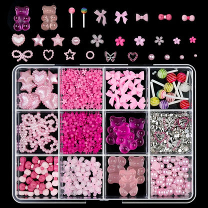 120pcs/box 3D Gold Bow Butterfly Nail Metal Charms Shiny Cute Bowtie/Diamond Star Nail Jewelry 120 Luxury Nail Art Supplies #RE4 Good Vibrations