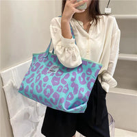 Designer Women's Shoulder Bags Brand Handbags Fashion Large Capacity Leopard Canvas Bags Luxury Shopping Tote Bag Female Purses Good Vibrations