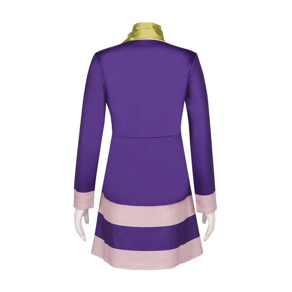 Daphne Blake Cosplay Costume Fancy TV Cosplay Doo Disguise Dress Headband Purple Set Girls Fancy Clothes Halloween for Women Good Vibrations