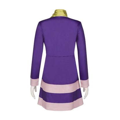 Daphne Blake Cosplay Costume Fancy TV Cosplay Doo Disguise Dress Headband Purple Set Girls Fancy Clothes Halloween for Women Good Vibrations