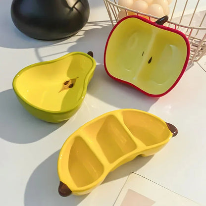 1PCS Creative Fruit Ceramic Dish Mini Saucer Kitchen Tableware for Snacks Sauces Seasonings Dinner Plate Household Supplies Good Vibrations