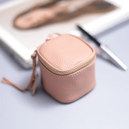 WERLLANDS PU Leather Pebbled Cube Coin Purse Good Vibrations