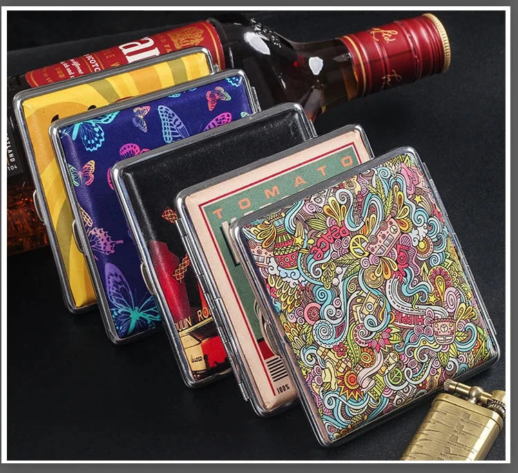 Fashion Cigarette Case 20 Pack Portable Leather Cigarette Holder Creative Personality Coarse Cigarette Storage Box Good Vibrations Adult Super Store
