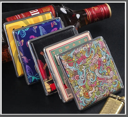 Fashion Cigarette Case 20 Pack Portable Leather Cigarette Holder Creative Personality Coarse Cigarette Storage Box Good Vibrations Adult Super Store