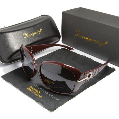 YSYX Polarized Women's Sunglasses Brand Designer Sun Glasses Fashion Classic Big Frame Glass Female Vintage Oculos De Sol ST2012 Good Vibrations