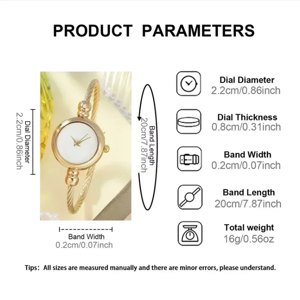 Watch for Women Small Gold Bangle Bracelet Luxury Watches Stainless Steel Ladies Quartz Wrist Watch Brand Casual Women Reloj Good Vibrations