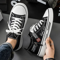 Fashion Outdoor High Quality Sneakers Comfortable Low-Top Men Tennis Shoes Men's Canvas Shoes Summer Breathable Men Casual Shoes Good Vibrations