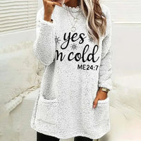 Women's Wool Pockets Plush Hoodie, Korean Fashion Sweatshirts, Streetwear, Harajuku Pullover, Autumn, Winter Hoodies Outfits Good Vibrations