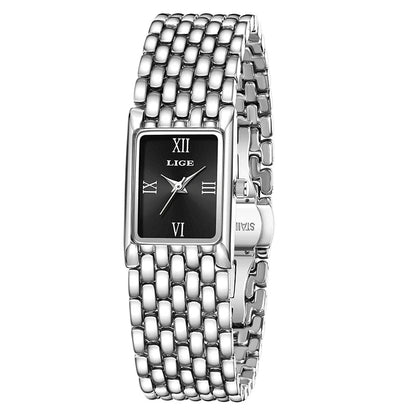 LIGE new 2025 women's watch quartz stainless steel strap women watches luxury casual waterproof retro fashion ladies watch reloj Good Vibrations