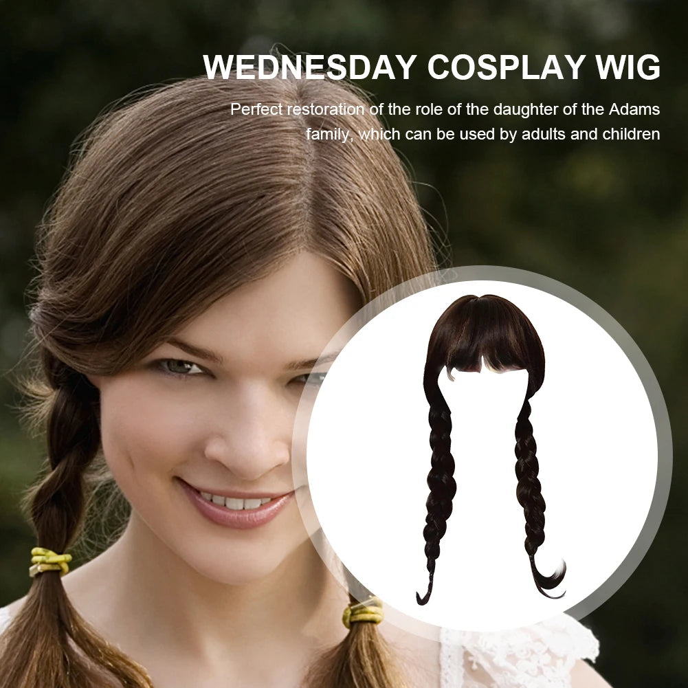 Girls Princess Cosplay Wigs Birthday Gift Wednesday Barbi Little Mermaid Hair Braid Wigs Kids Halloween Party Accessorie Good Vibrations