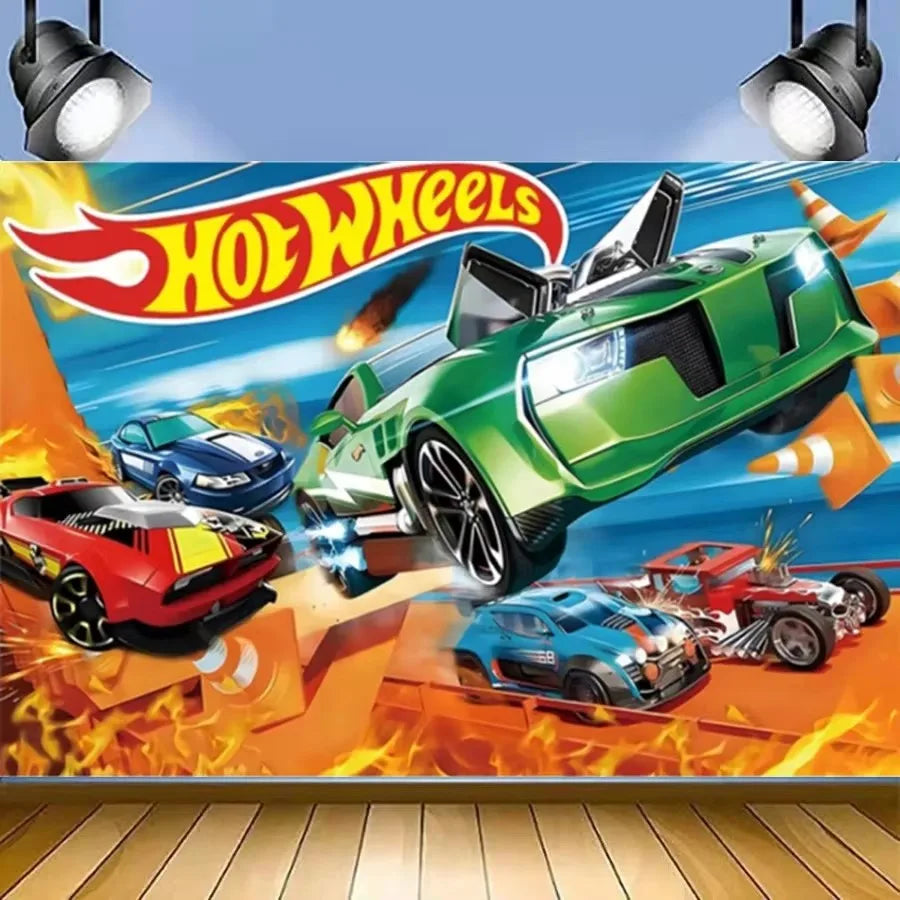 Car Kids Birthday Party Decoration Boys Birthday Supplies Paper Cup Plate Cutlery Cars Balloons Cake Flag Party Children's Gifts Good Vibrations