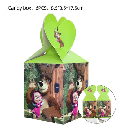 Girl and the Bear Birthday Decorations Disposable Tableware Tablecloth Cup Plate Napkin Balloons Baby Shower kids Party Favors Good Vibrations