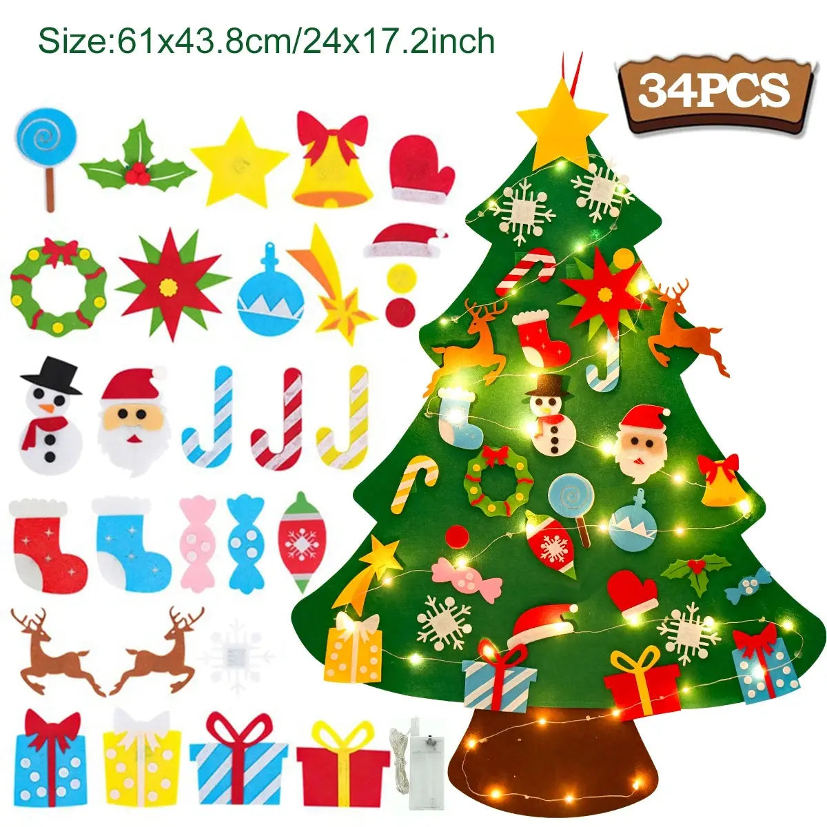 Kids DIY Felt Christmas Tree Merry Christmas Decorations For Home 2025 Christmas Ornaments Navidad 2026 New Year Gifts Xmas Tree Good Vibrations