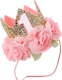 One Year Old Birthday Party Decor Pink Crown Hat Rose Princess Theme Parti Supplies Happy 1st  Girls Favor Birthday Party Decor Good Vibrations