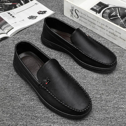 High Quality Breathable Formal Mens Dress Shoes Italian Mens Loafers Luxury Brand Leather Men Casual Shoes Slip-on Driving Shoes Good Vibrations