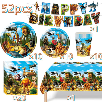 Italian Brainrot Birthday Party Decoration Tung Tung Sahur Tralalelo Tralala Tableware Balloon Cup Plate for Party Favor Supplie Good Vibrations