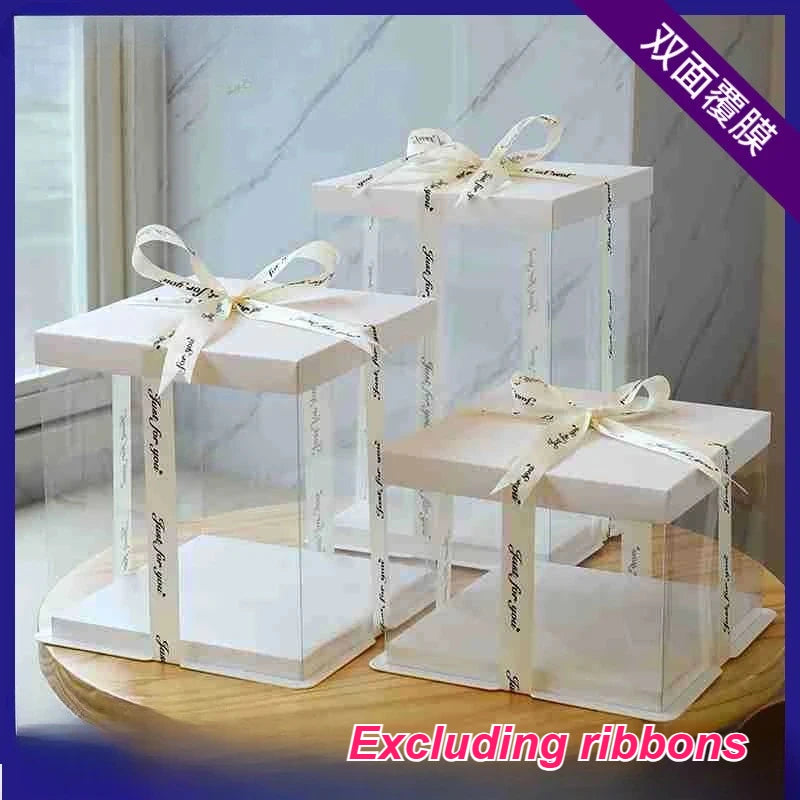 10 Set Clear Gift Box Cake Candy Chocolate Packaging Display Boxes PET Plastic Wedding Birthday Favor Holder Flower Diy Box Good Vibrations