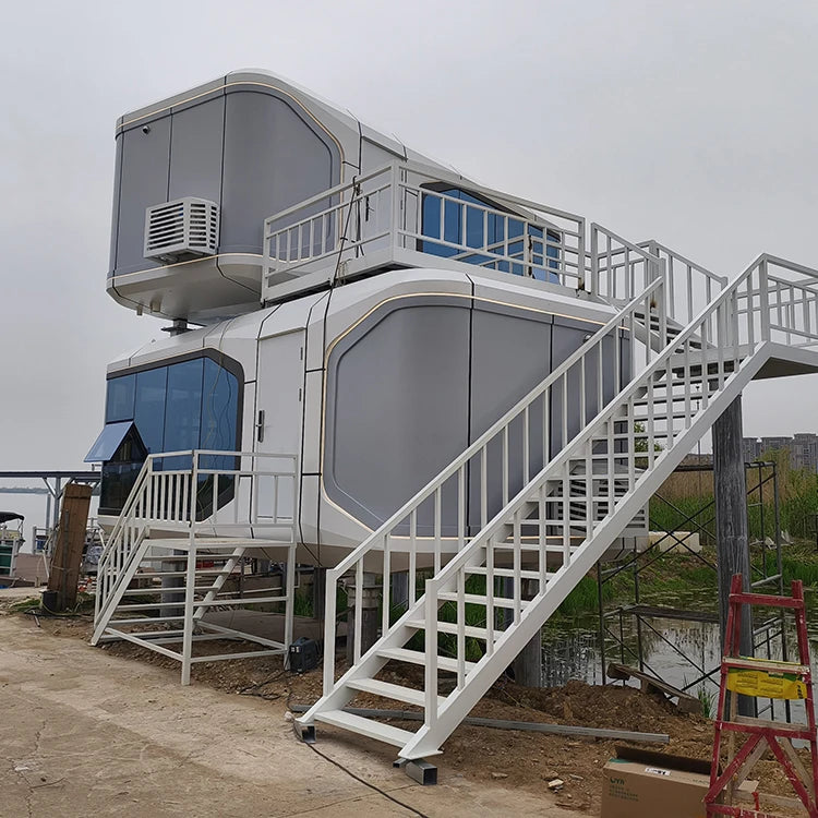 Double Triangle House Mobile Space Capsule Triangle Prefabricated Container House Good Vibrations